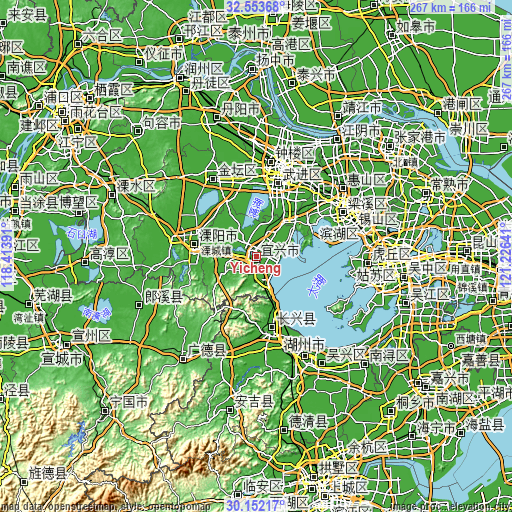 Topographic map of Yicheng