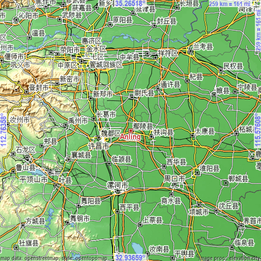 Topographic map of Anling