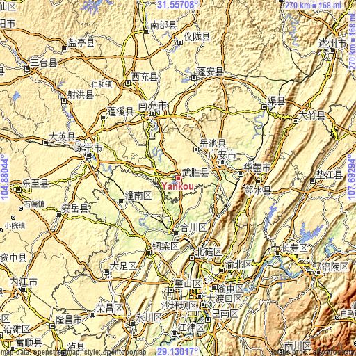 Topographic map of Yankou