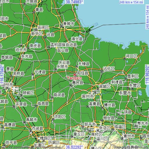 Topographic map of Yangxin