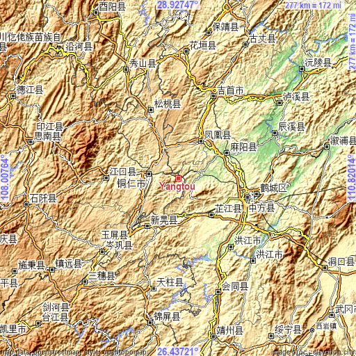 Topographic map of Yangtou