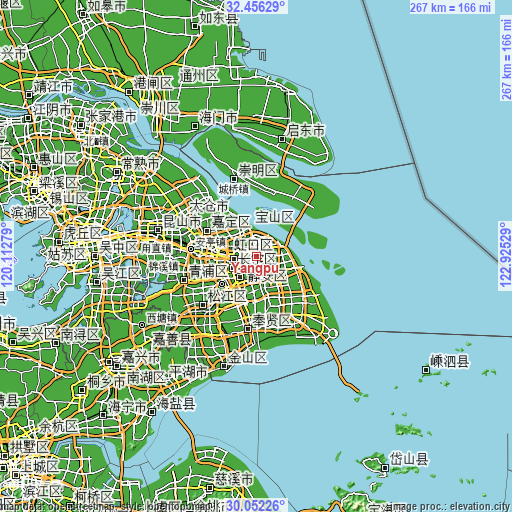 Topographic map of Yangpu