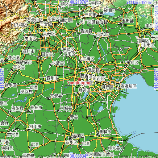 Topographic map of Yangliuqing