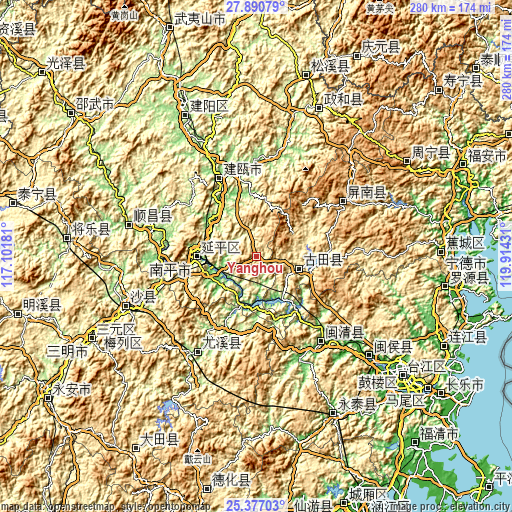 Topographic map of Yanghou