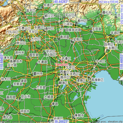 Topographic map of Yangcun