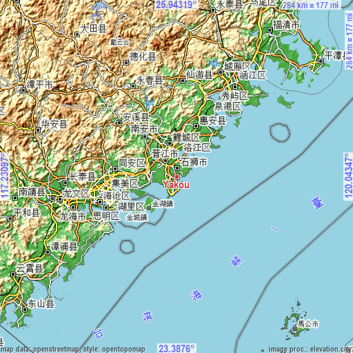 Topographic map of Yakou