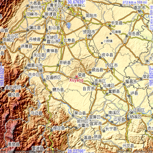 Topographic map of Xuyang