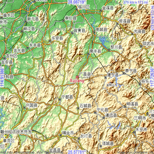 Topographic map of Xujiang