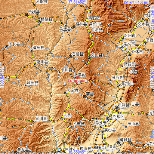 Topographic map of Longquan