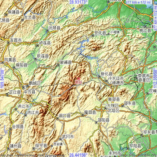 Topographic map of Xixi