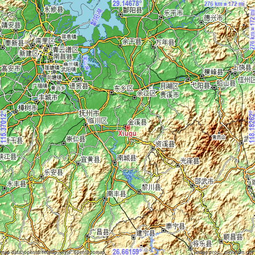 Topographic map of Xiugu