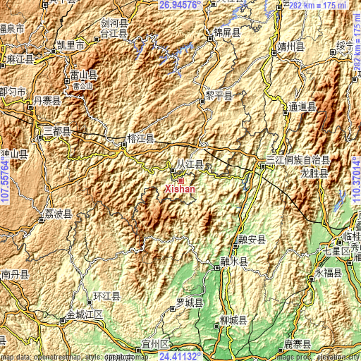 Topographic map of Xishan