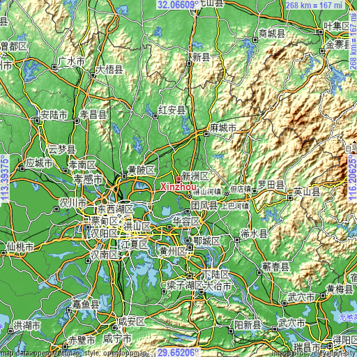 Topographic map of Xinzhou