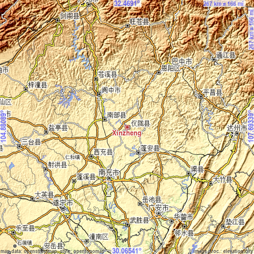 Topographic map of Xinzheng
