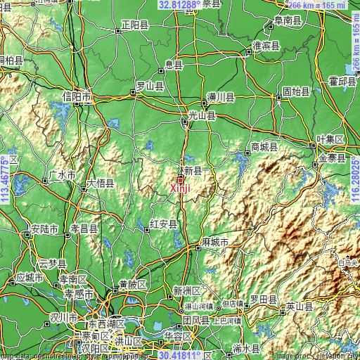 Topographic map of Xinji