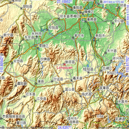 Topographic map of Longquan