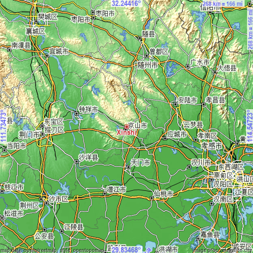 Topographic map of Xinshi