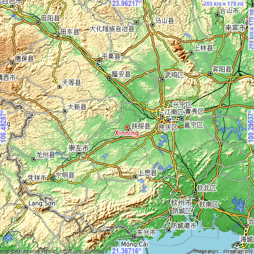 Topographic map of Xinning