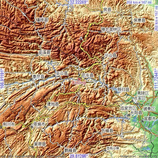Topographic map of Xinling