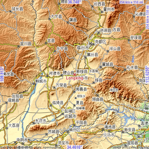 Topographic map of Longxing