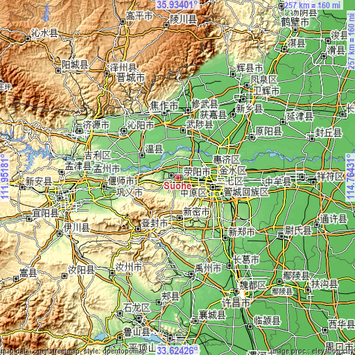 Topographic map of Suohe