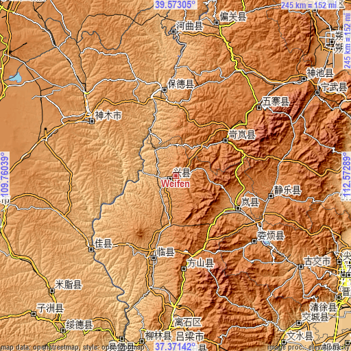 Topographic map of Weifen