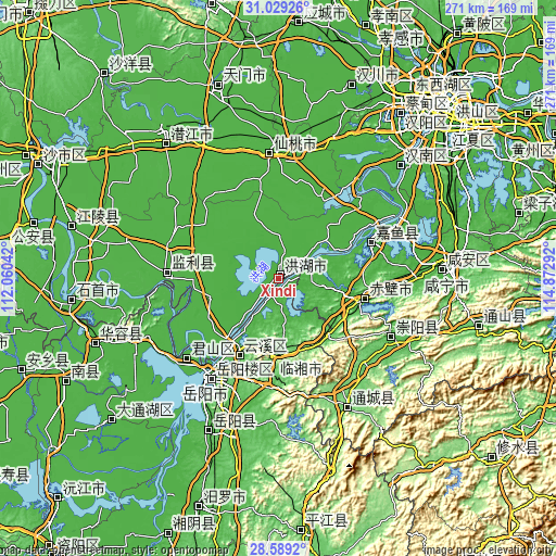 Topographic map of Xindi