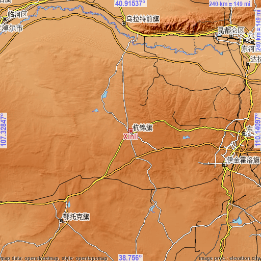 Topographic map of Xinli