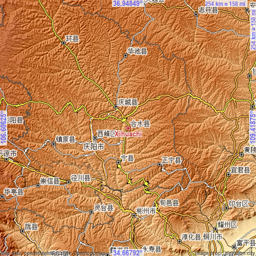 Topographic map of Xihuachi