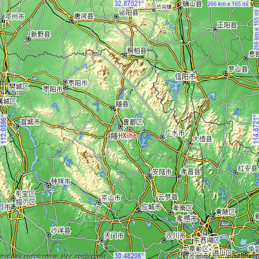 Topographic map of Xihe