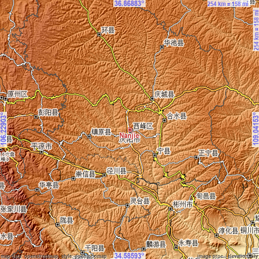 Topographic map of Nanjie