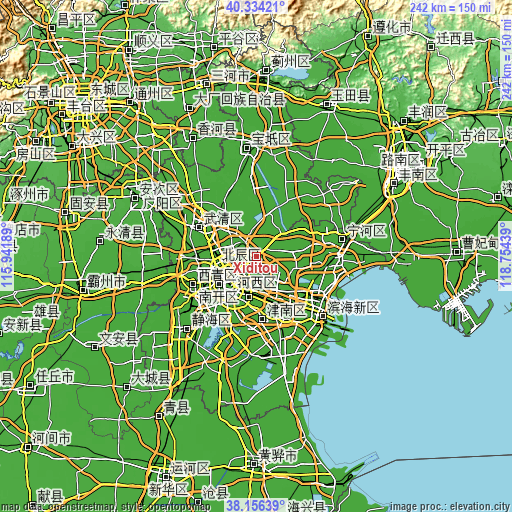 Topographic map of Xiditou