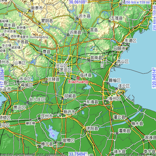 Topographic map of Xiazhuang