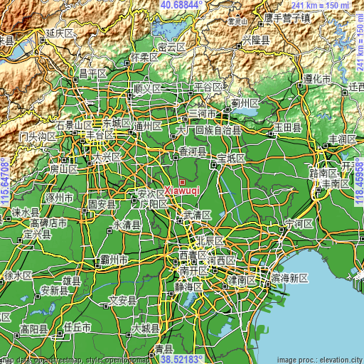 Topographic map of Xiawuqi