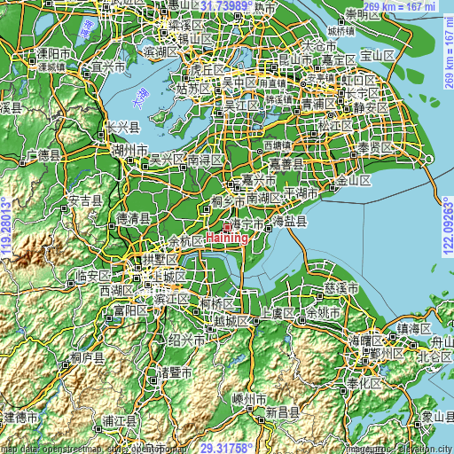 Topographic map of Haining