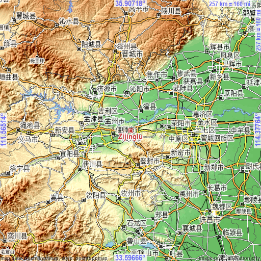 Topographic map of Zijinglu