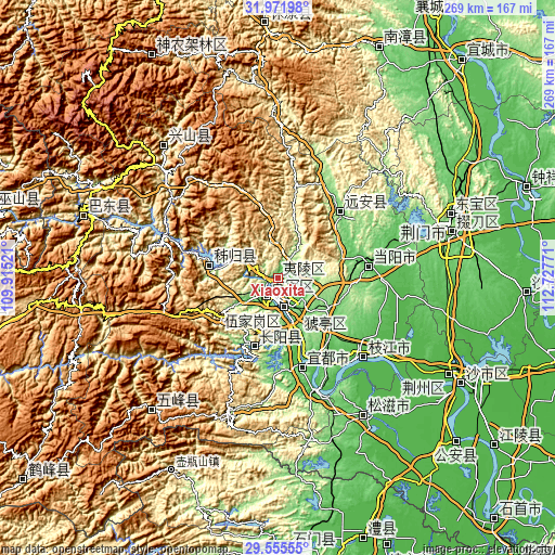 Topographic map of Xiaoxita