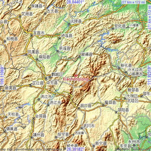 Topographic map of Xiaohenglong