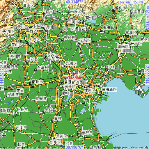 Topographic map of Xiaodian