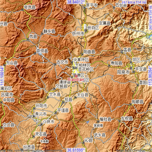 Topographic map of Xiaodian