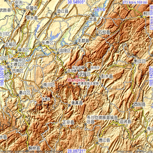 Topographic map of Xiangkou