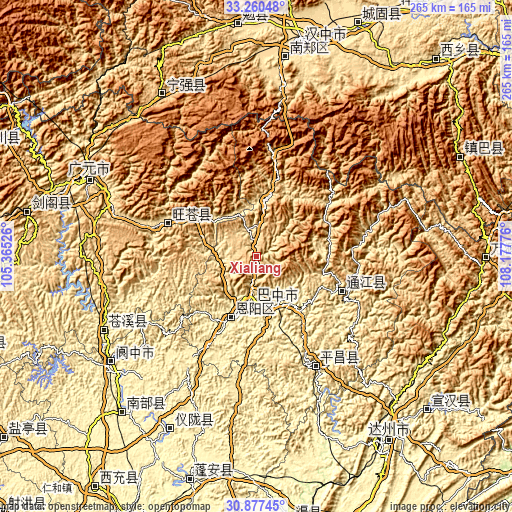 Topographic map of Xialiang