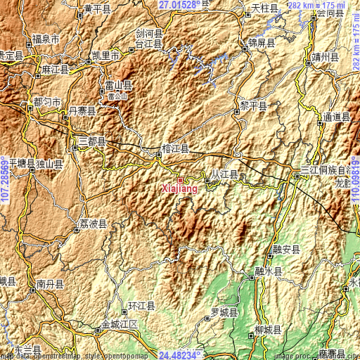 Topographic map of Xiajiang