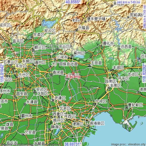 Topographic map of Xiacang