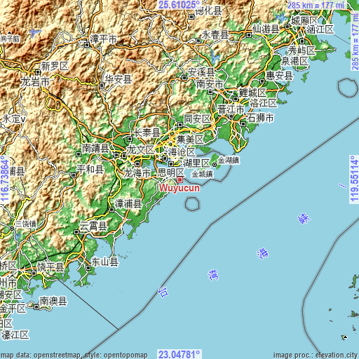 Topographic map of Wuyucun