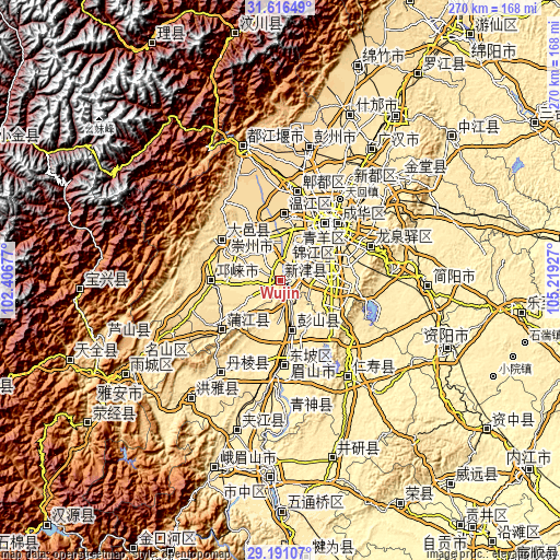 Topographic map of Wujin