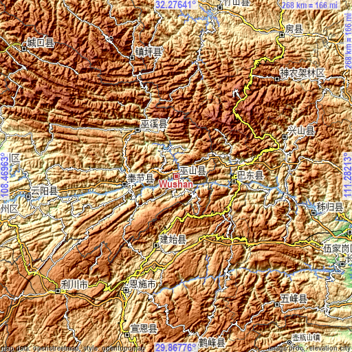 Topographic map of Wushan