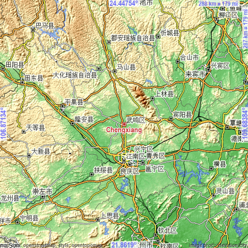 Topographic map of Chengxiang