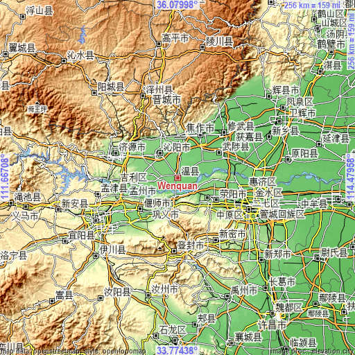 Topographic map of Wenquan