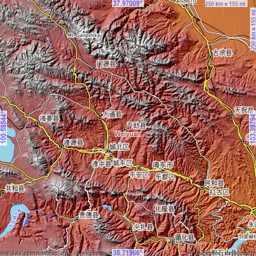 Topographic map of Weiyuan